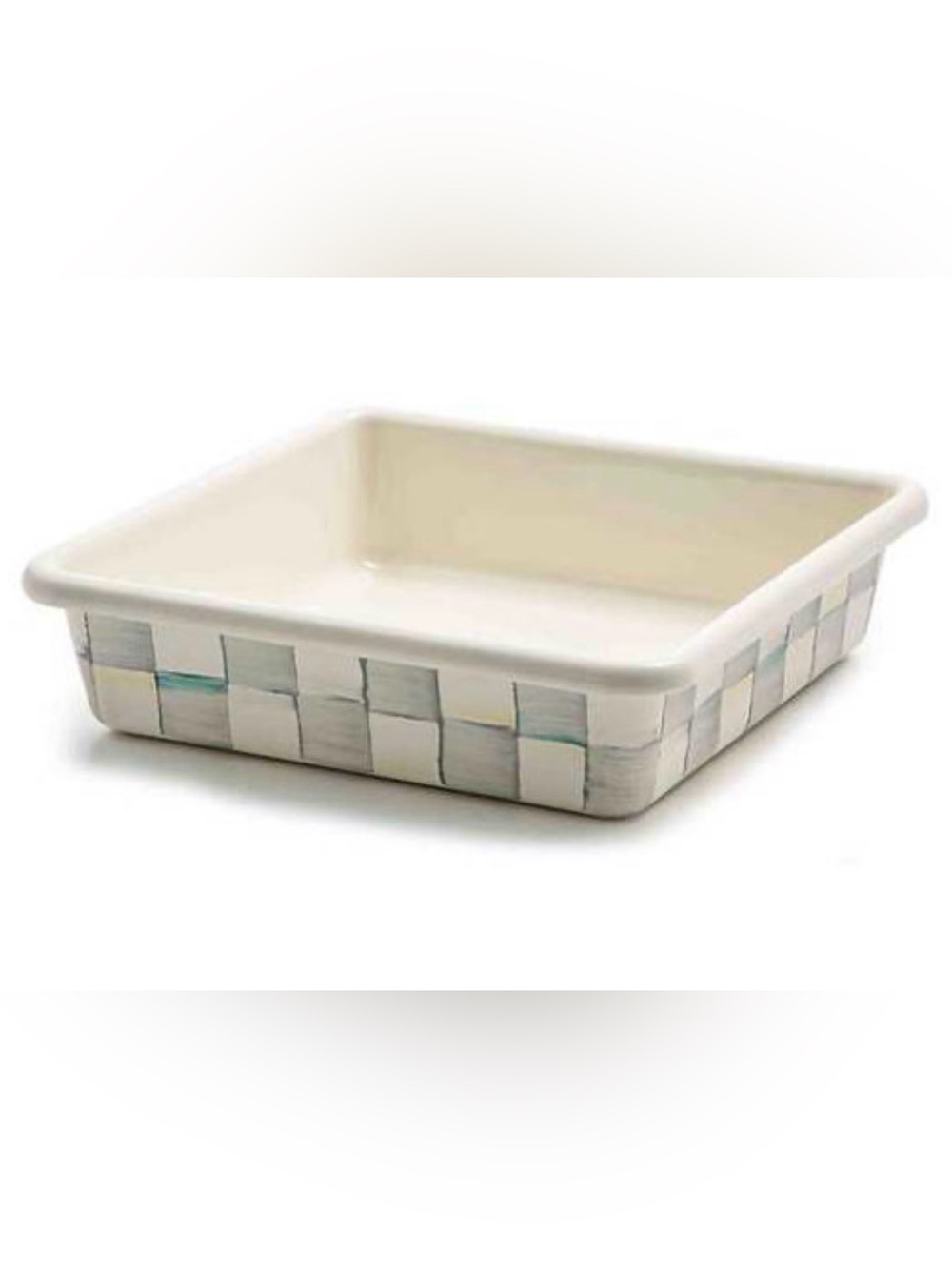 MACKENZIE-CHILDS STERLING CHECK ENAMEL BAKING PAN